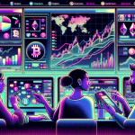 Create an image that showcases a modern, sleek interface of a cryptocurrency leverage trading platform with charts, graphs, and trading options visible. Include elements like Bitcoin, Ethereum, and other popular cryptocurrencies’ logos. Depict people engaging in trading activities, appearing focused and analytical, set against a digital financial backdrop. The setting should be a high-tech environment, emphasizing innovation and the fast-paced nature of crypto trading.