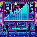 Create an image of a digital finance scene featuring a futuristic crypto exchange platform. Show traders analyzing data with holographic screens displaying fluctuating cryptocurrency prices. Include visual elements that symbolize high risk and high reward, such as a roller coaster graphing an upward and downward trend of crypto values. Integrate warning signs and dollar bills in the scene, emphasizing the concept of 100x leverage trading. The overall ambiance should reflect both excitement and caution.