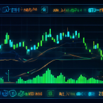 An informative illustration depicting the MACD (Moving Average Convergence Divergence) indicator in the context of cryptocurrency trading. The image should