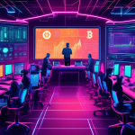 An illustration depicting the world of cryptocurrency trading, showcasing a futuristic trading room with advanced technology. Include screens displaying cr