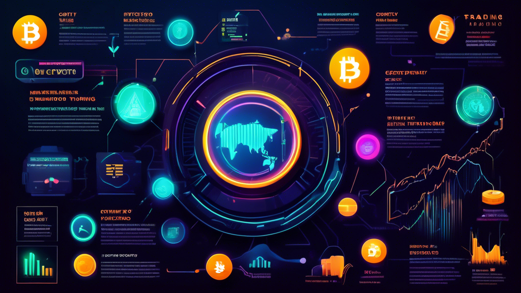 An informative infographic comparing crypto trading and high-frequency trading, showcasing key differences in strategies, market volatility, and technologi