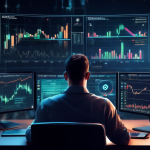 Create an image of a visually engaging cryptocurrency trading chart, prominently featuring clearly marked support and resistance levels. The chart should i