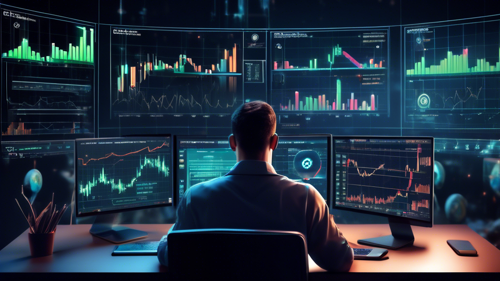 Create an image of a visually engaging cryptocurrency trading chart, prominently featuring clearly marked support and resistance levels. The chart should i