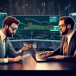 Create an image that illustrates the concept of Decoding Success by comparing crypto trading with traditional professional trading strategies. The scene sh