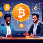 Create an image illustrating an inspiring scene of diverse individuals celebrating their successes in the world of cryptocurrency trading. Show a montage o