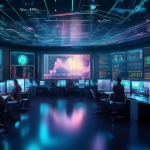 Create an image of a futuristic, high-tech financial trading room where diverse traders are intently analyzing multiple digital screens filled with charts,