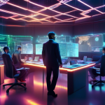 Create an image of a futuristic digital trading room filled with holographic screens displaying various cryptocurrencies in real-time. Traders, dressed in