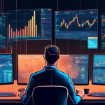 Create an image that visually represents different crypto trading strategies. The image should feature a split-screen design with three sections. On the le