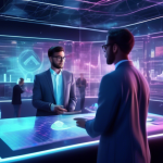 Create an image depicting a futuristic digital financial platform with holographic displays, where diverse traders are engaging in margin trading. The scen